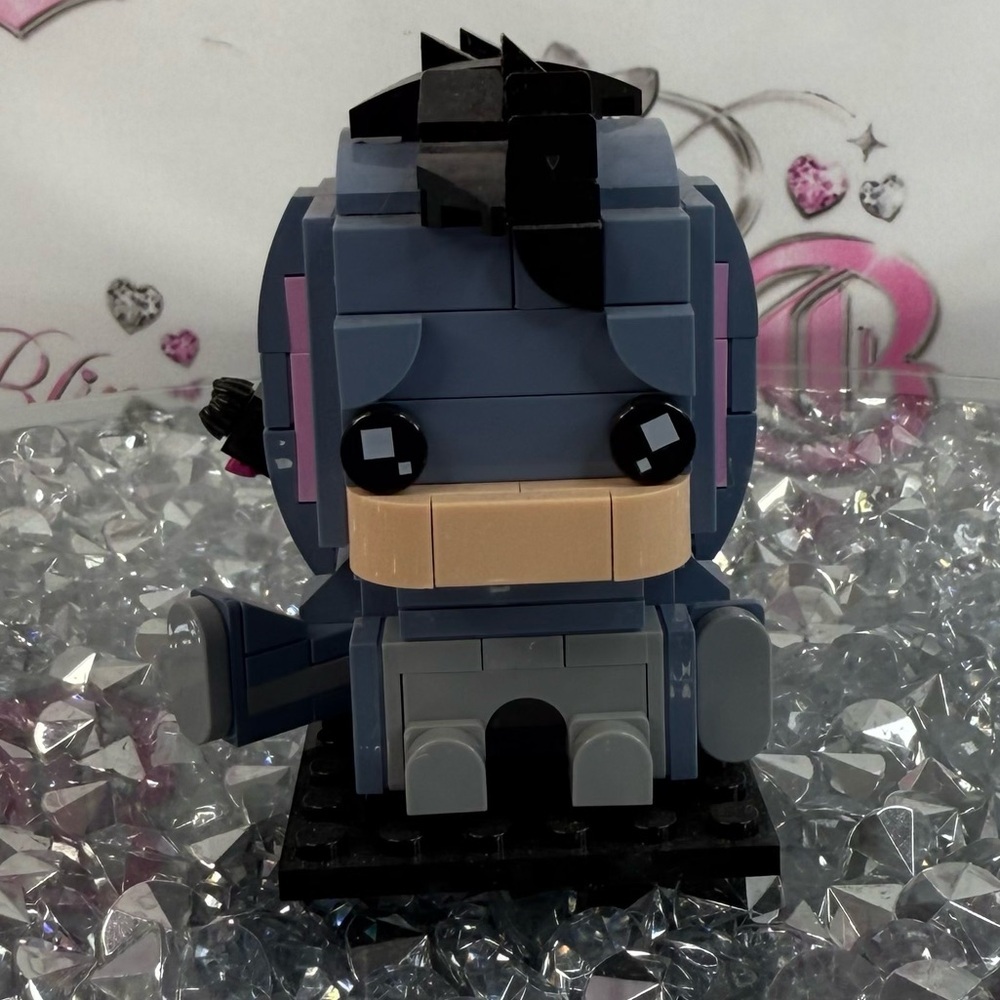 Lego eeyore Disney built Dark Blue and Pink Mini Figure Build